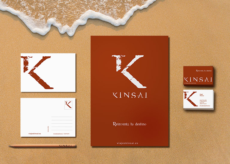 Diseño de papelería corporativa para Viajes Kinsai